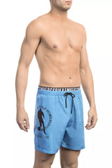 Bikkembergs Light Blue Polyester Men's Swim Short - Stylish Comfort