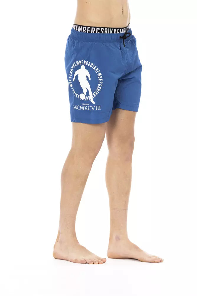 Bikkembergs Blue Polyester Men Swim Short - Élégance au bord de l'eau