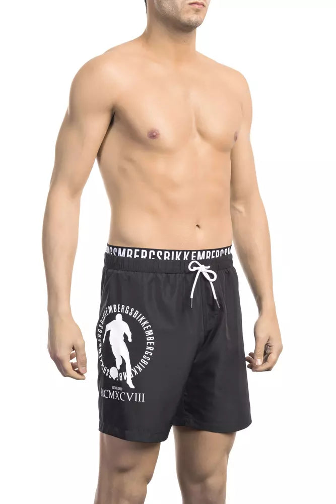 Bikkembergs Black Polyester Men Swim Shorts - All-Day Comfort