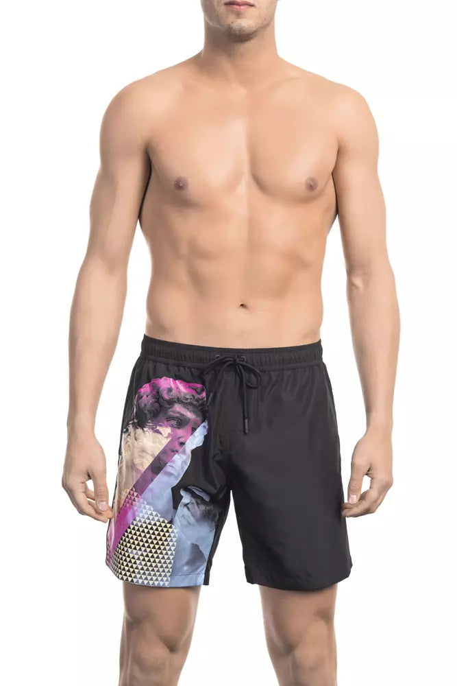 Bikkembergs Black Polyester Men's Swim Shorts - Élégance et Confort
