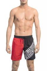 Bikkembergs Red Polyester Men's Swim Shorts - Stylish & Comfortable