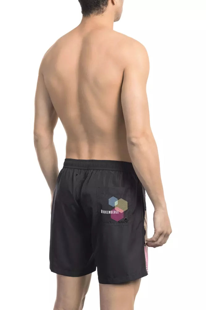 Bikkembergs Black Polyester Men's Swim Shorts - Élégance et Confort
