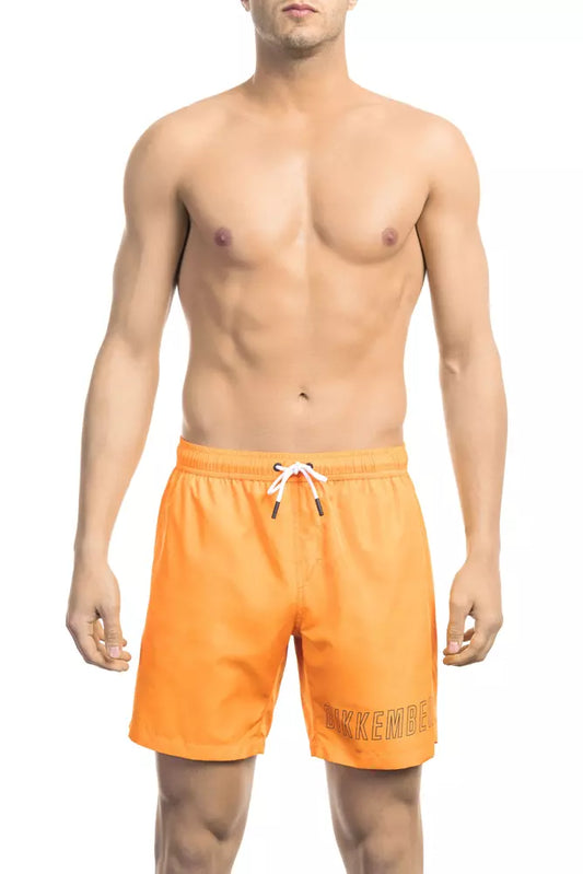 Short de bain pour homme en polyester orange de Bikkembergs