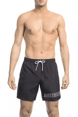 Bikkembergs Black Polyester Men Swim Short - Élégance et Confort