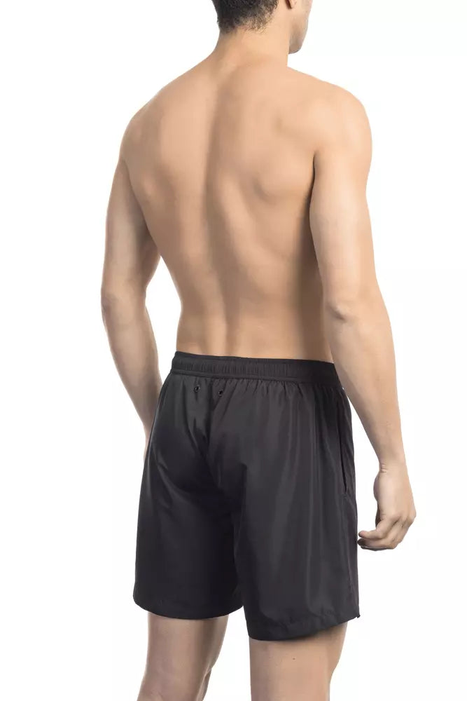 Bikkembergs Black Polyester Men Swim Short - Élégance et Confort