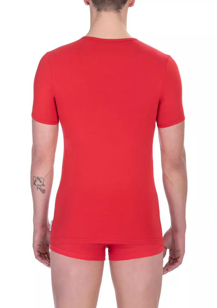 T-shirt rouge en coton pour homme de Bikkembergs
