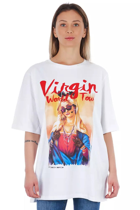 T-shirt blanc en coton pour femme de Frankie Morello