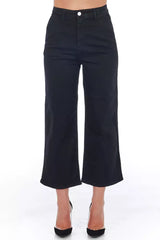 Pantalon Cropped pour Femme en Coton Noir de Frankie Morello