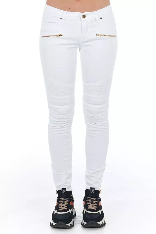 Jeans femme en coton blanc Frankie Morello