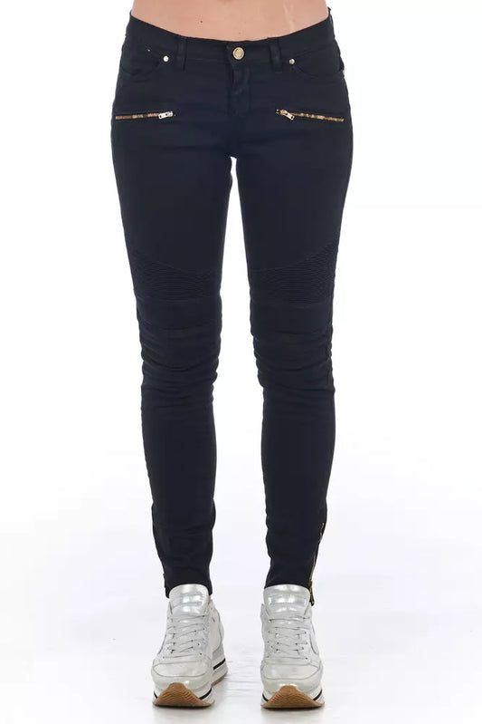 Frankie Morello Black Cotton Women’s Biker Jeans