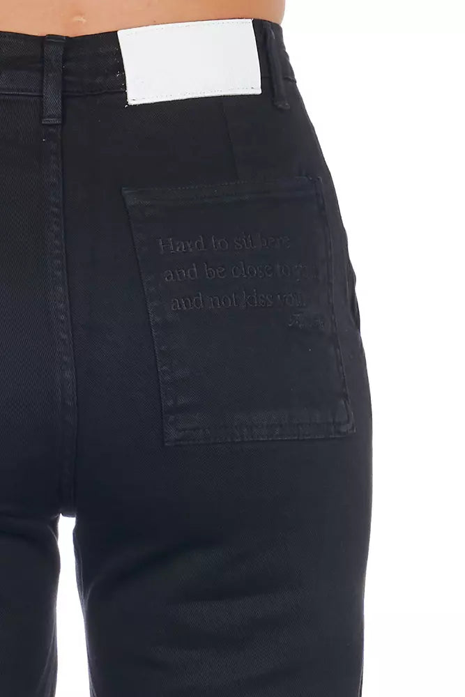 Pantalon Cropped pour Femme en Coton Noir de Frankie Morello