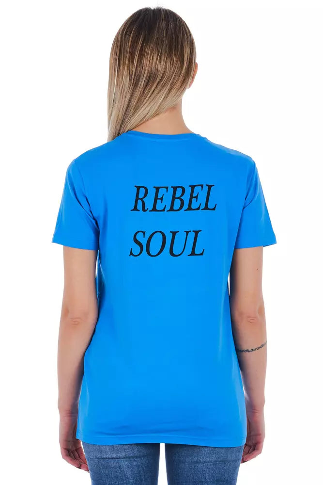 Top femme en coton bleu clair de Frankie Morello