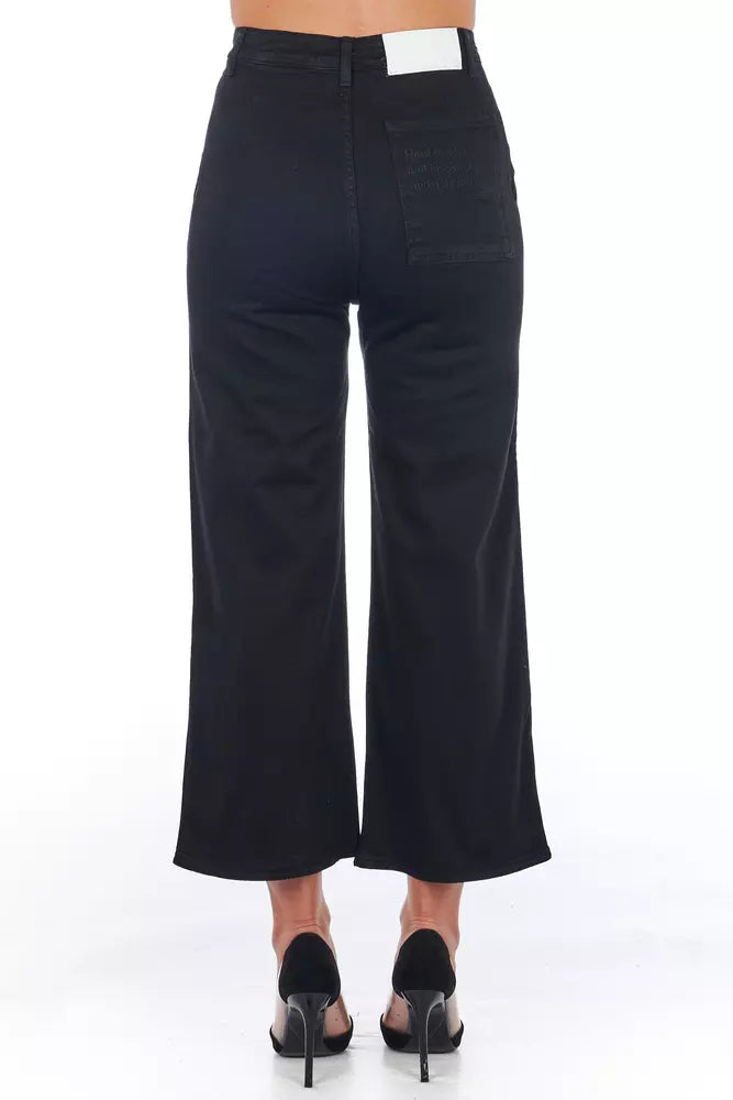 Pantalon Cropped pour Femme en Coton Noir de Frankie Morello