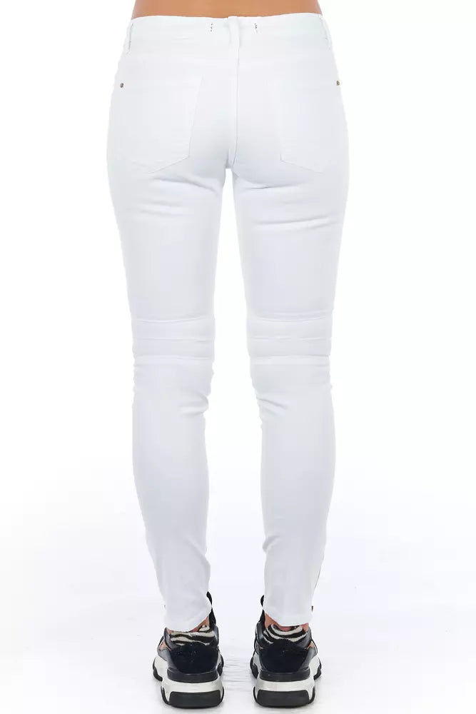 Jeans femme en coton blanc Frankie Morello