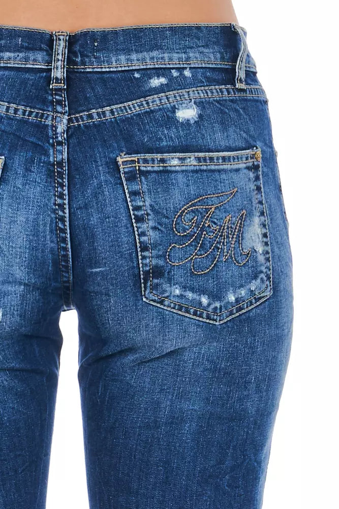 Frankie Morello Blue Cotton Women's Jeans - Stylish Comfort