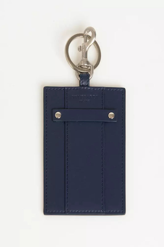 Trussardi Blauwe Leren Heren Badgehouder