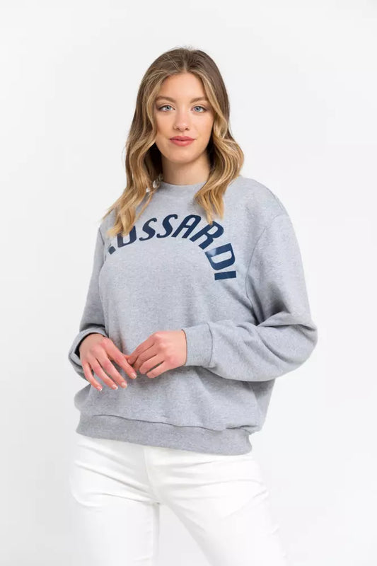 Sweatshirt femme en coton gris de Trussardi
