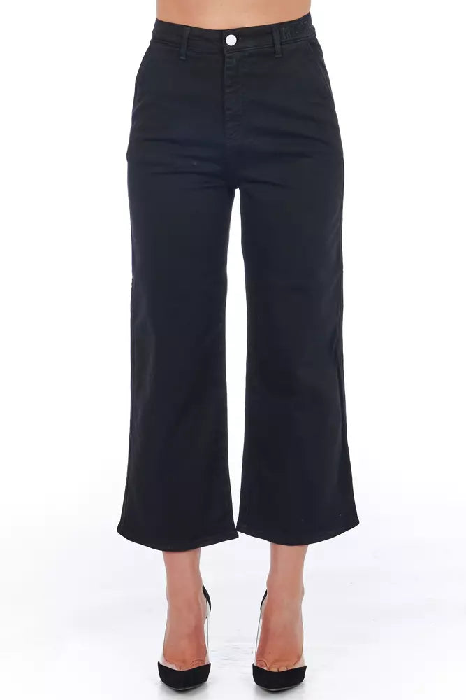 Pantalon Cropped pour Femme en Coton Noir de Frankie Morello