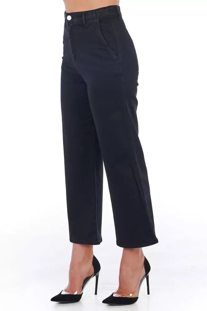 Pantalon Cropped pour Femme en Coton Noir de Frankie Morello