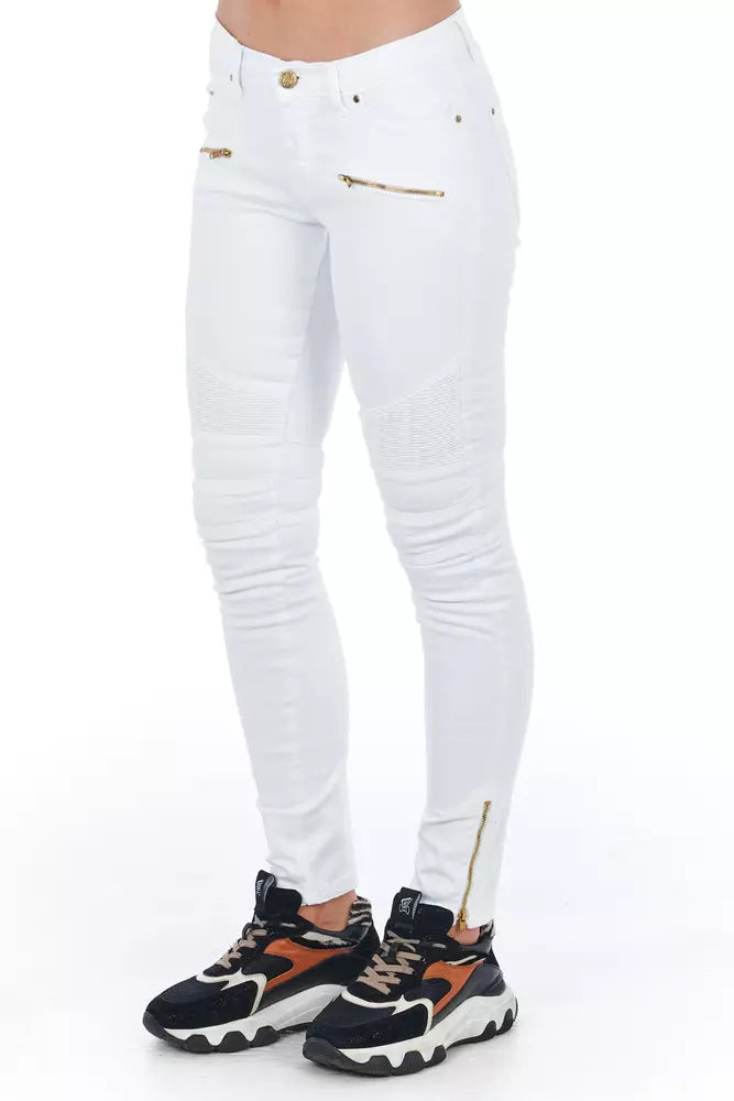 Jeans femme en coton blanc Frankie Morello