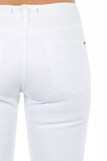 Jeans femme en coton blanc Frankie Morello