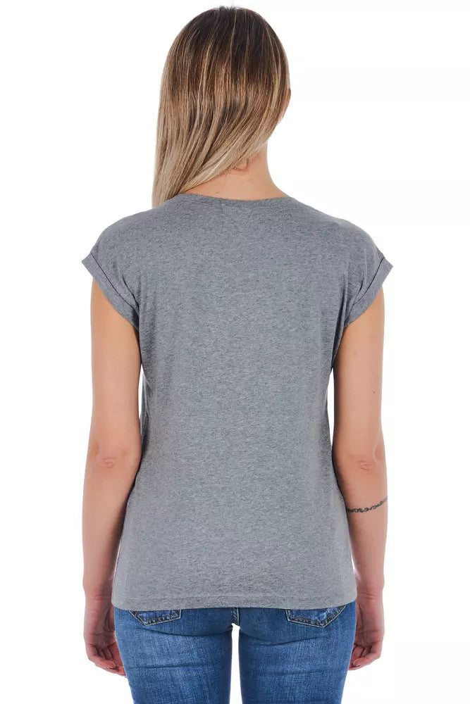 T-shirt femme en coton gris Frankie Morello