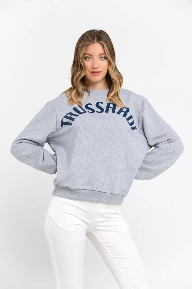 Sweatshirt femme en coton gris de Trussardi