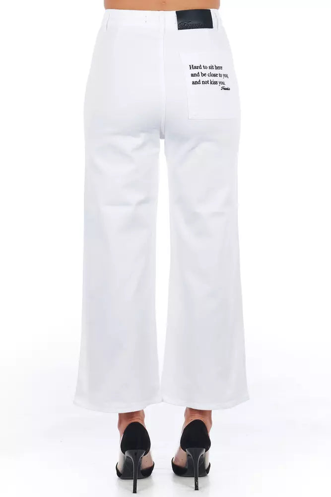 Pantalon court pour femme en coton blanc de Frankie Morello