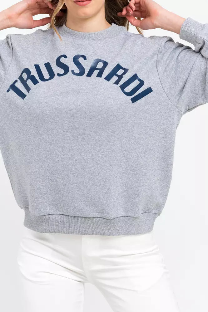 Sweatshirt femme en coton gris de Trussardi