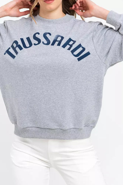 Sweatshirt femme en coton gris de Trussardi
