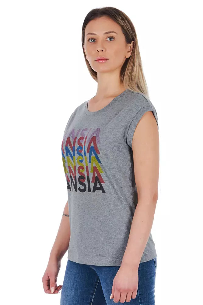 T-shirt femme en coton gris Frankie Morello