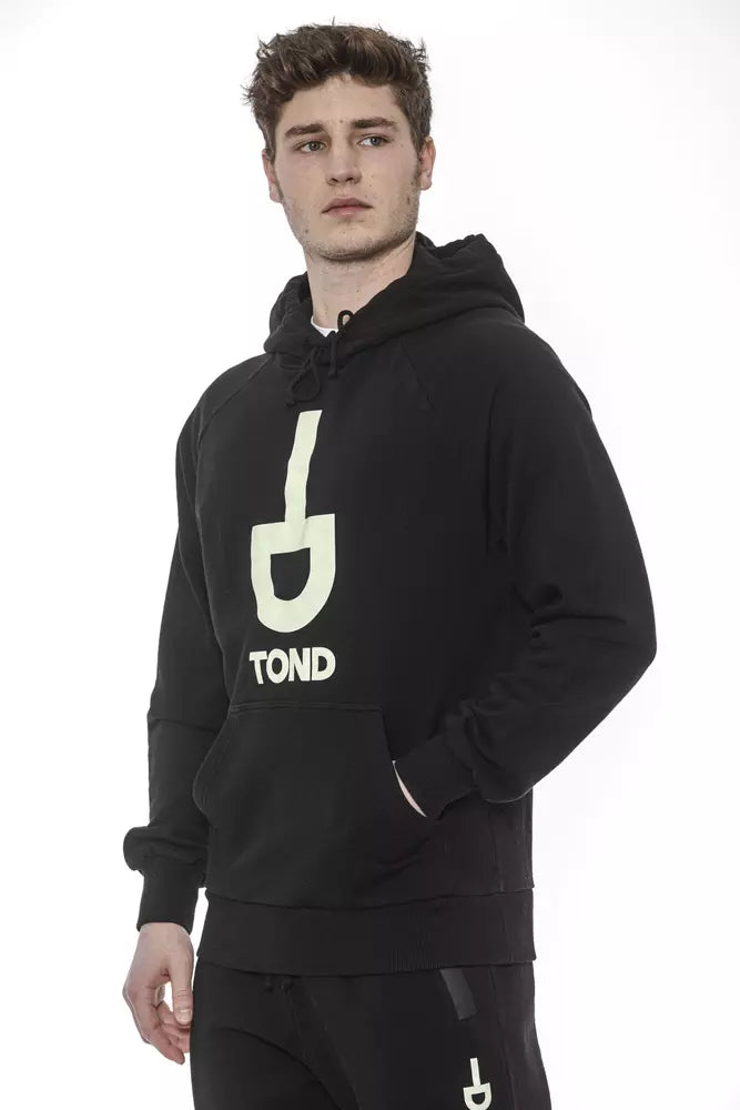 Pull en coton noir pour homme avec capuche Tond
