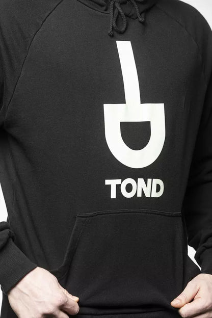 Pull en coton noir pour homme avec capuche Tond