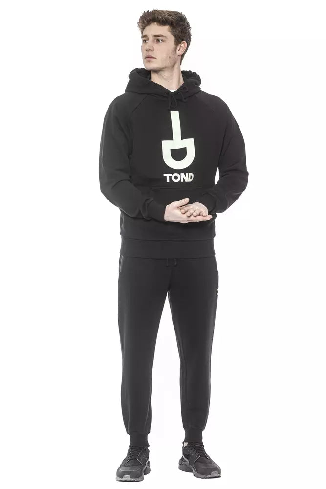 Pull en coton noir pour homme avec capuche Tond