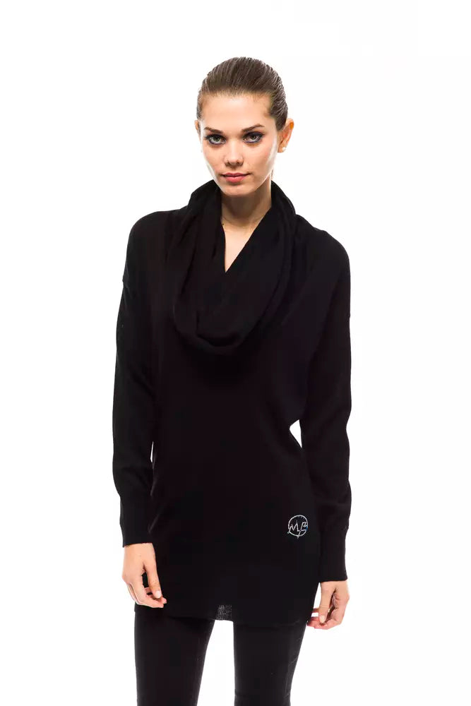 Montana Blu Pull en Laine à Col Haut Embelli