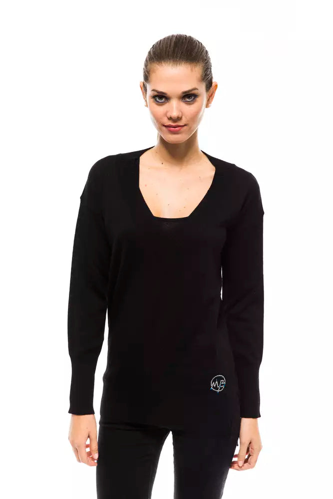 Pull en laine noir Montana Blu pour femme
