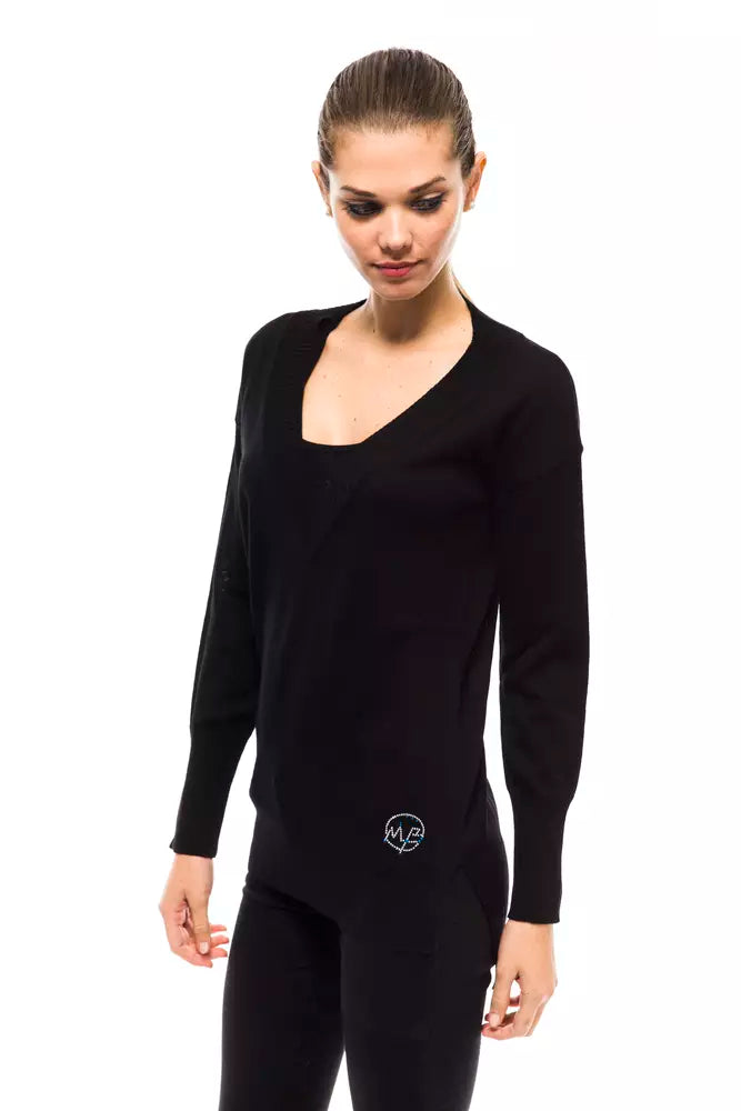 Pull en laine noir Montana Blu pour femme
