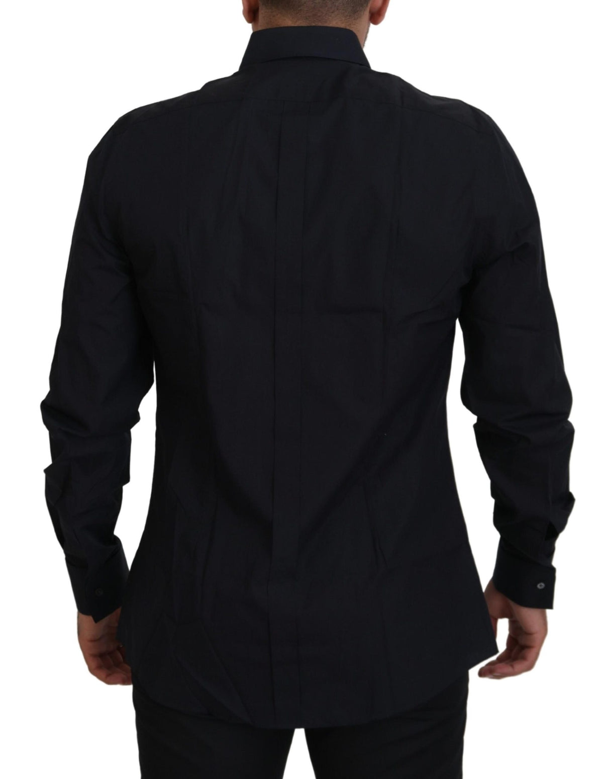 Chemise homme Dolce &amp; Gabbana, coton noir et or, coupe slim.