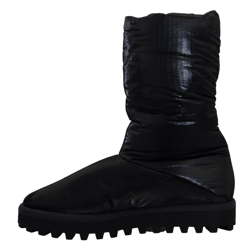Dolce & Gabbana Black Mid Calf Boots - Luxe Hiver pour Hommes