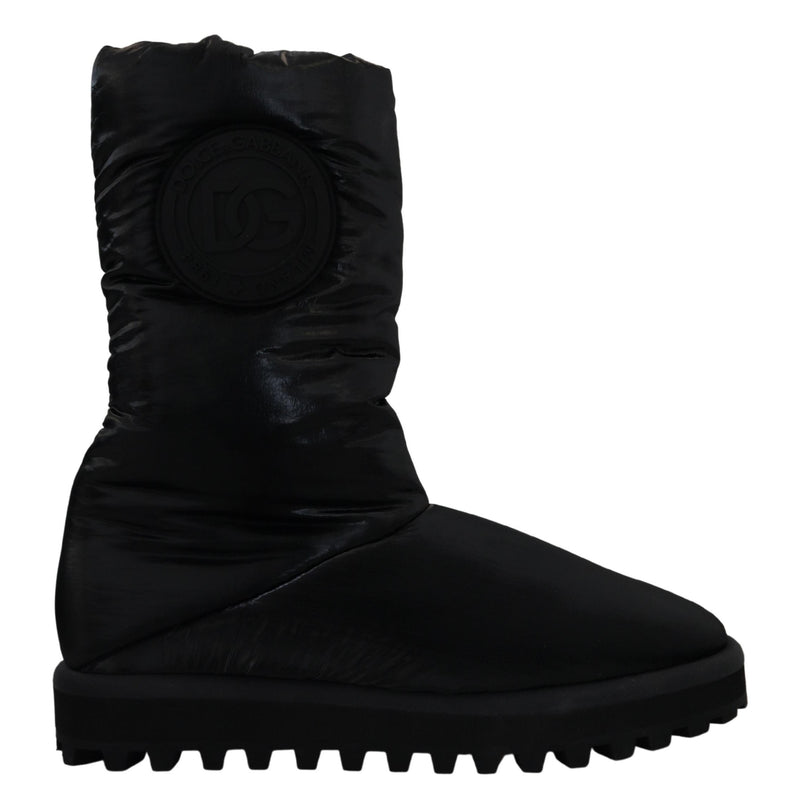 Dolce & Gabbana Black Mid Calf Boots - Luxe Hiver pour Hommes
