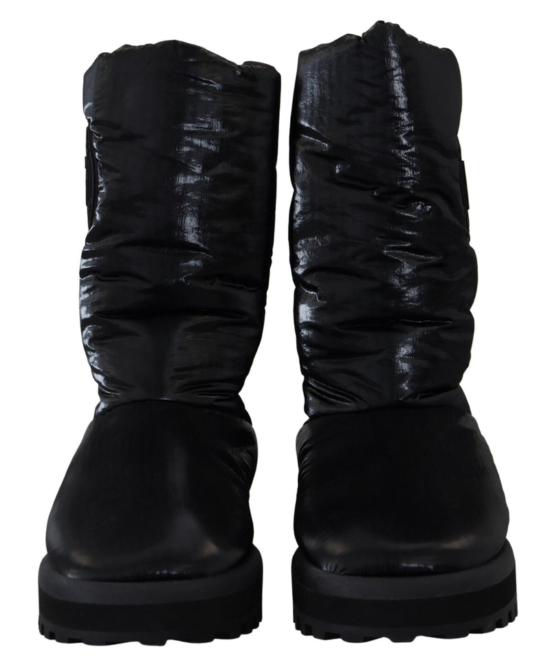 Dolce & Gabbana Black Mid Calf Boots - Luxe Hiver pour Hommes