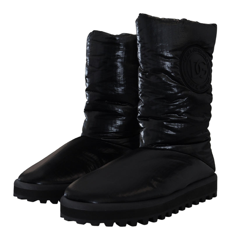 Dolce & Gabbana Black Mid Calf Boots - Luxe Hiver pour Hommes