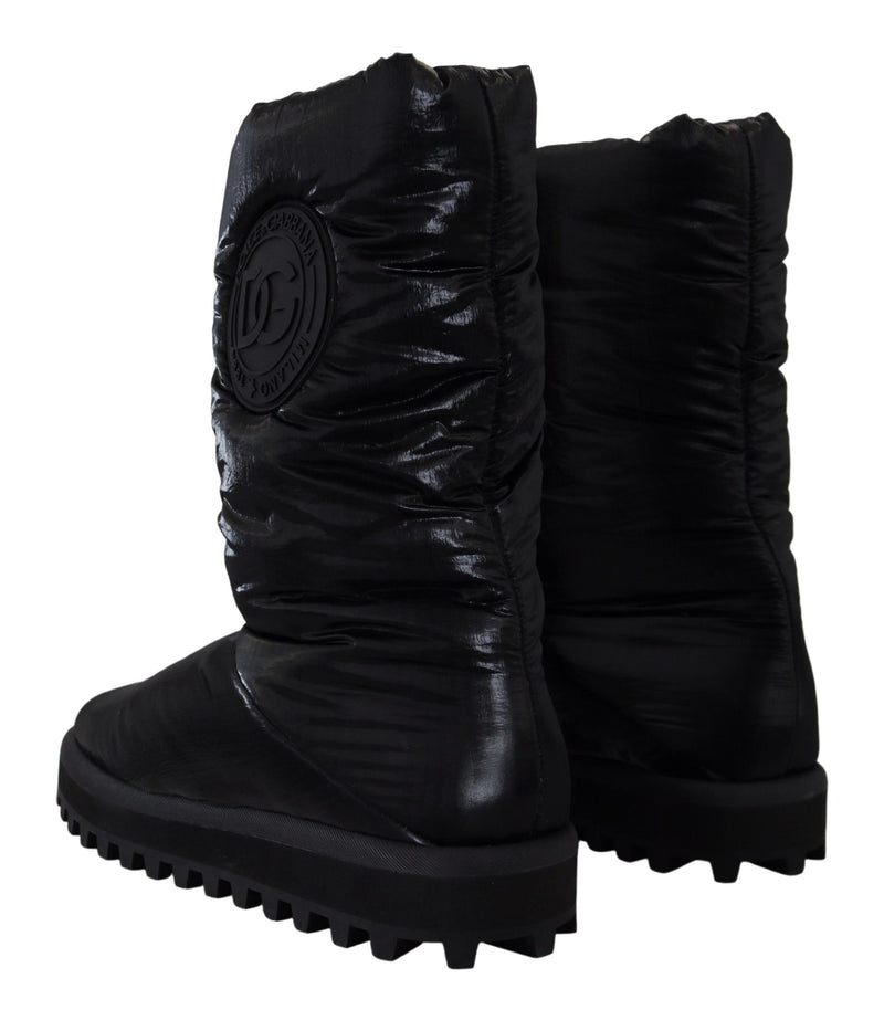 Dolce & Gabbana Black Mid Calf Boots - Luxe Hiver pour Hommes