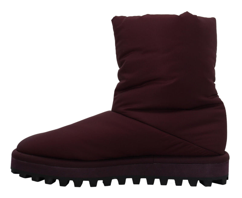 Dolce & Gabbana Bordeaux Nylon Mid Calf Boots