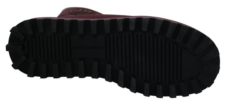 Dolce & Gabbana Bordeaux Nylon Mid Calf Boots
