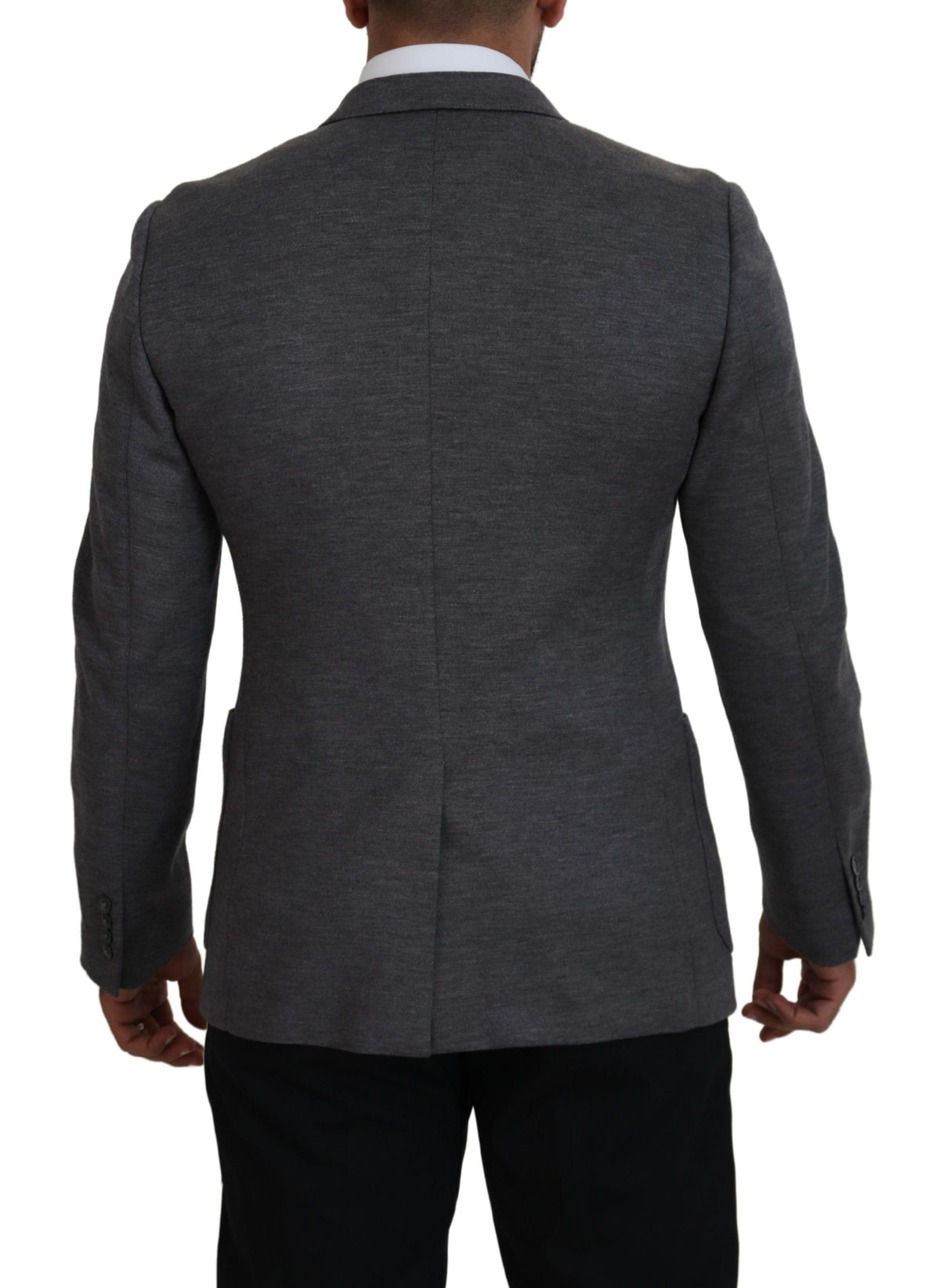 Blazer en laine grège extensible à coupe ajustée Dolce &amp; Gabbana