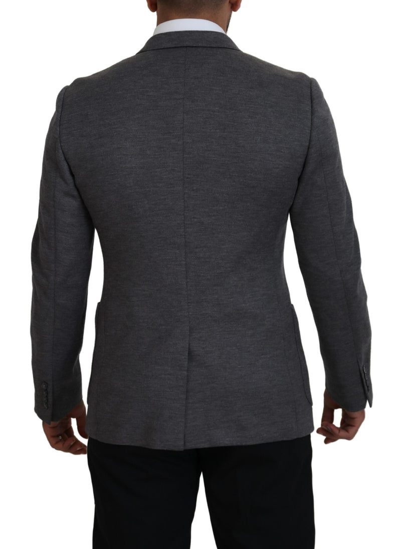 Dolce &amp; Gabbana grijze wollen stretch slim fit blazer