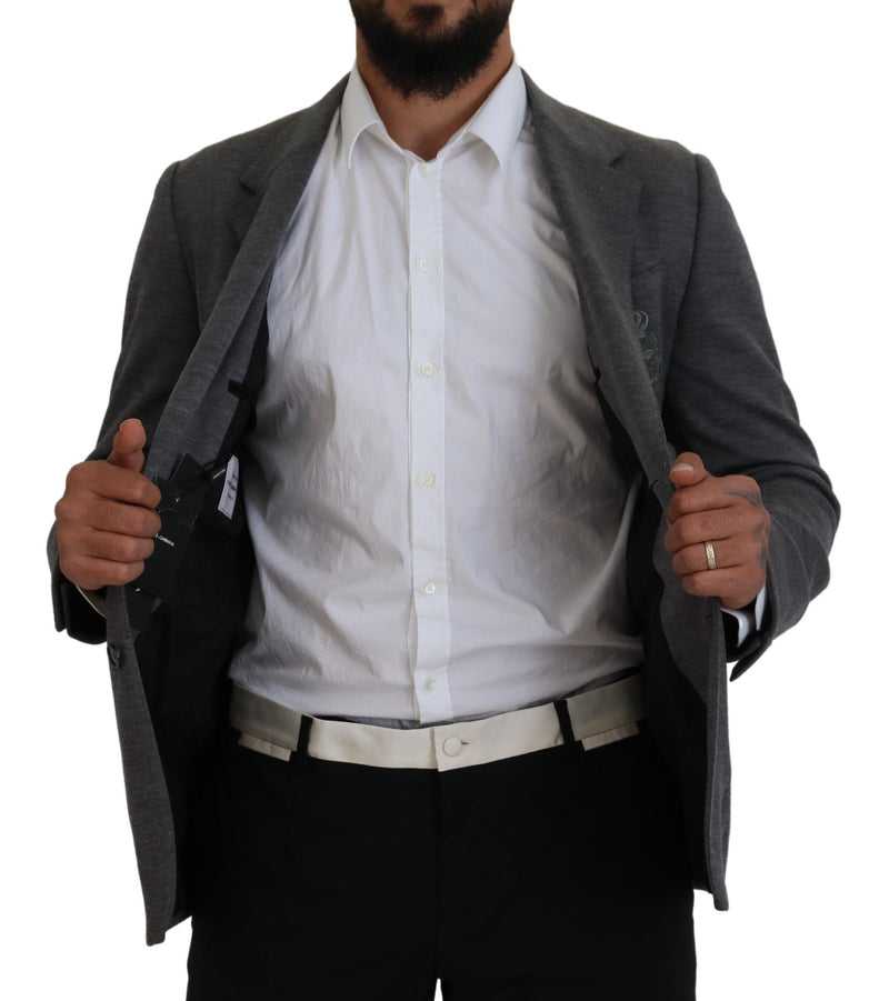 Dolce &amp; Gabbana grijze wollen stretch slim fit blazer