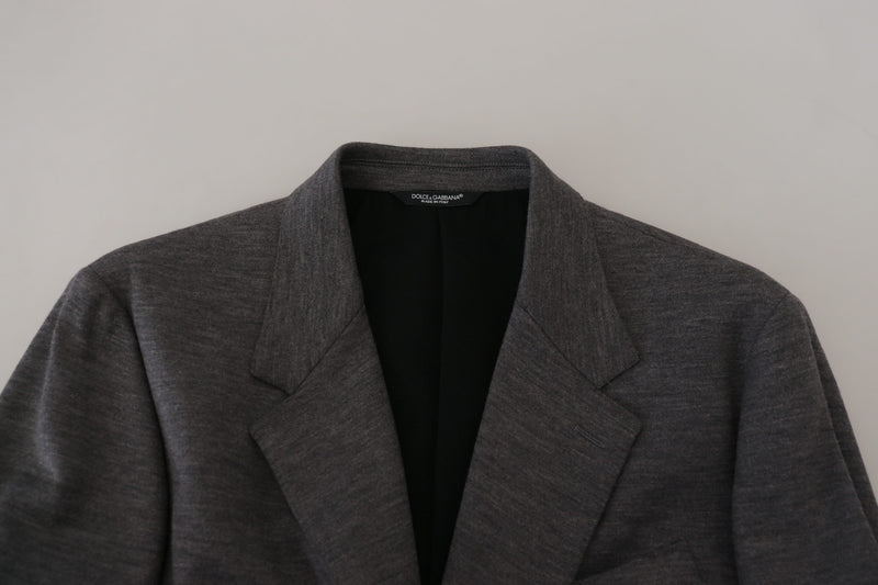 Dolce &amp; Gabbana grijze wollen stretch slim fit blazer