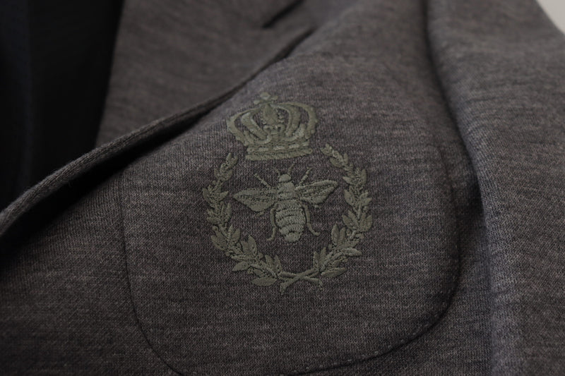 Dolce &amp; Gabbana grijze wollen stretch slim fit blazer